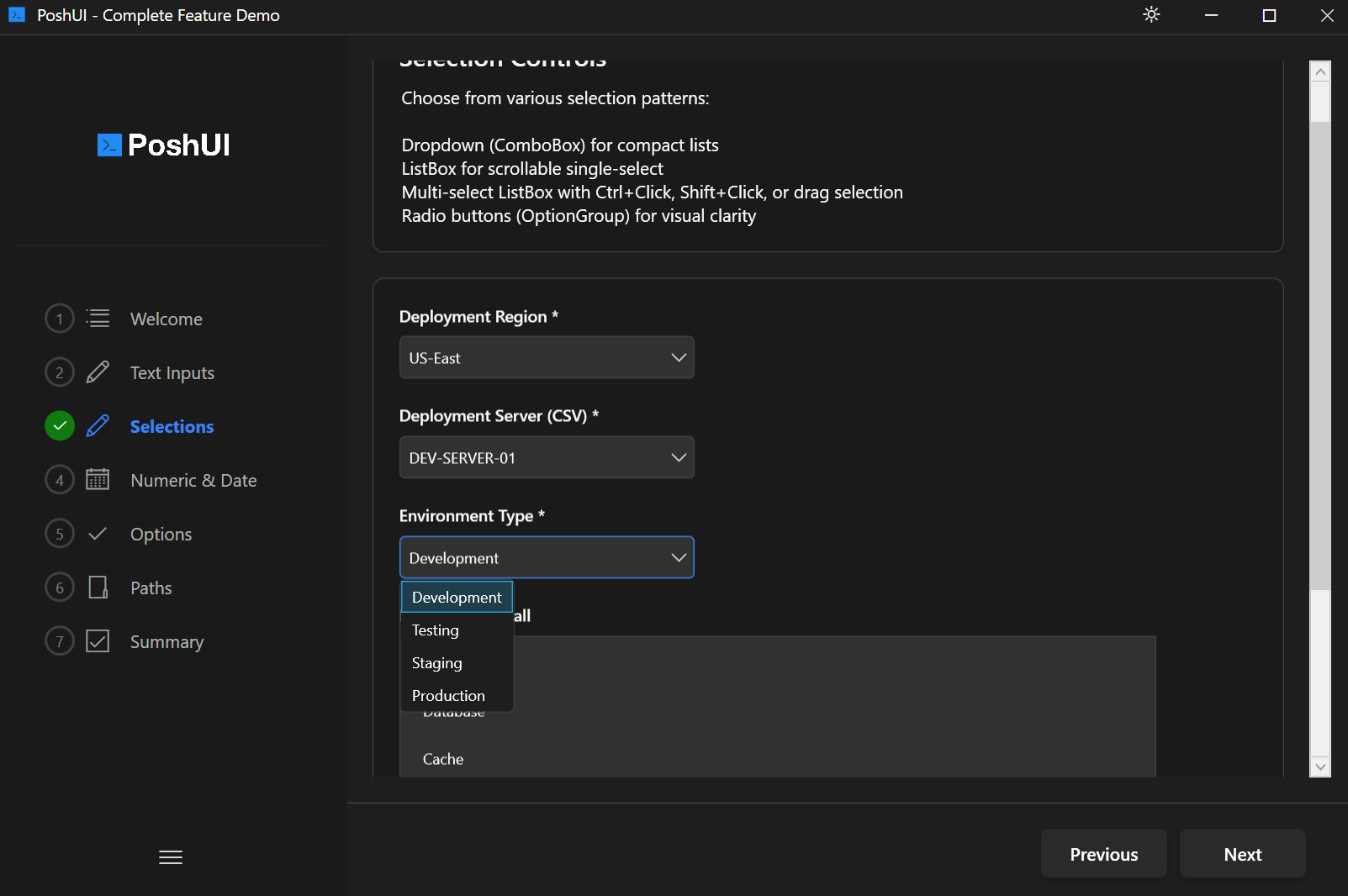 Selection Controls